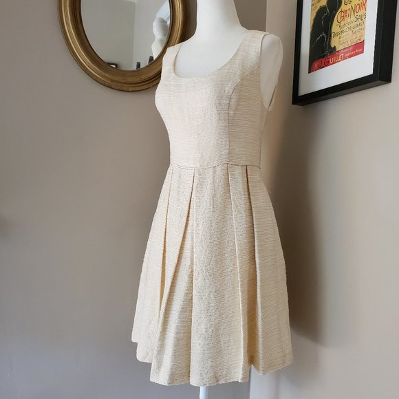 Shoshanna Gold Jacquard Melody Dress Size 6 - Picture 4 of 16